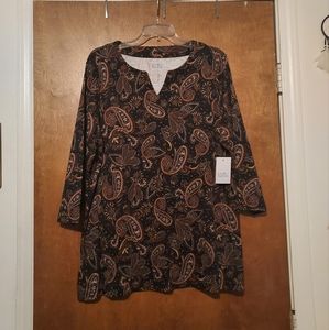 Croft & Barrow Paisley Tunic Top NWT